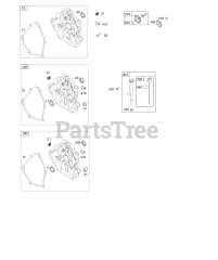Briggs & Stratton 15C114-1463-E8 - Briggs & Stratton Horizontal Engine Crankcase Cover, Lubrication