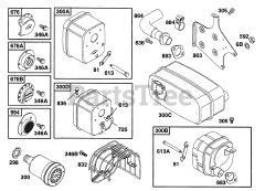 Briggs & Stratton 190432-6115-01 - Briggs & Stratton Horizontal Engine Muffler Grps