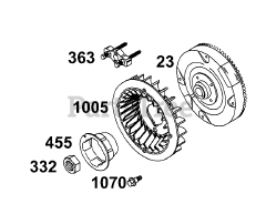 Briggs & Stratton 12B412-0100-E1 - Briggs & Stratton Horizontal Engine Flywheel Group