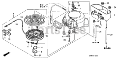 Honda BFP9.9 D5 LHA (BABJ) - Honda Outboard Engine, Made in Japan (SN: BABJ-1400001 - BABJ-1499999) RECOIL STARTER