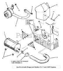 Snapper 7060334 - Snapper Muffler Kit 10, 11, 12hp Briggs & Stratton
