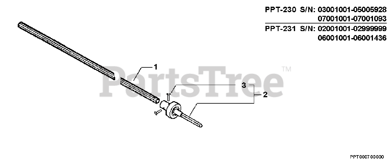 Echo PPT230 Echo Pole Saw (SN 04001001 04999999) Driveshaft