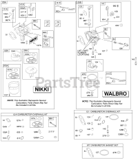 Briggs & Stratton 215707-0117-E1 - Briggs & Stratton Vertical Engine Carburetor, Kit - Carburetor Overhaul