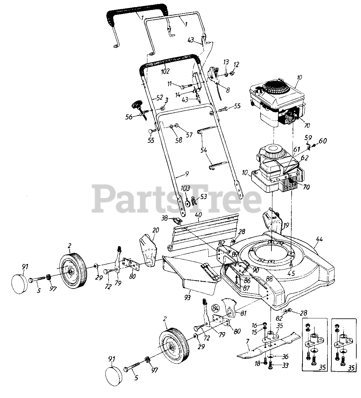 MTD 111-221R000 - MTD Walk-Behind Mower (1991) Parts