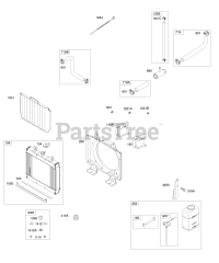 Briggs & Stratton 610177-0100-E1 - Briggs & Stratton Horizontal Engine Radiator, Hoses, Brackets