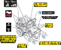 Ariens 991327 - Ariens Apex 52" Zero-Turn Mower, 23hp Kawasaki FR, Rear-Discharge (SN: 120000 - 134999) Decals - Safety - RD
