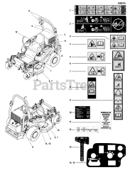 Ferris IS 2000Z (5901191) - Ferris IS2000Z Series 52" Zero-Turn Mower, 20hp Yanmar, Side-Discharge Decal Group - Safety &amp; Operation