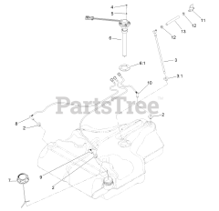 Exmark LZX740KC606CA - Exmark 60" Lazer Z X-Series Zero-Turn Mower, Kohler, CARB (SN: 312000000 - 312999999) (2012) Fuel Tank Assembly No. 116-3979