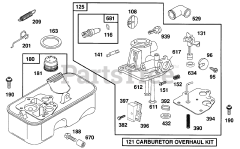 Briggs & Stratton 93902-0133-01 - Briggs & Stratton Vertical Engine Carburetor Assy, Fuel Tank