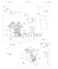Briggs & Stratton 543277-0100-E1 - Briggs & Stratton Horizontal Engine Cylinders, Crankcase Gaskets
