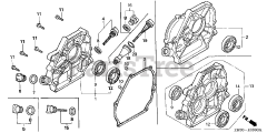 Honda GX160 K1 QX (GC02) - Honda Engine, Made in Japan (SN: GC02-2000001 - GC02-8669999) CRANKCASE COVER (1)