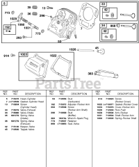 Briggs & Stratton 247432-0113-E9 - Briggs & Stratton Horizontal Engine CYLINDER HEAD, VALVES