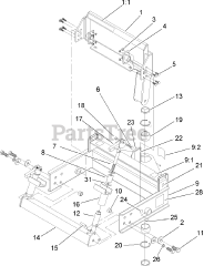 Toro 22415 - Toro Rotary Broom for Dingo Compact Utility Loader (SN: 260000001 - 260999999) (2006) Main Mount Assembly