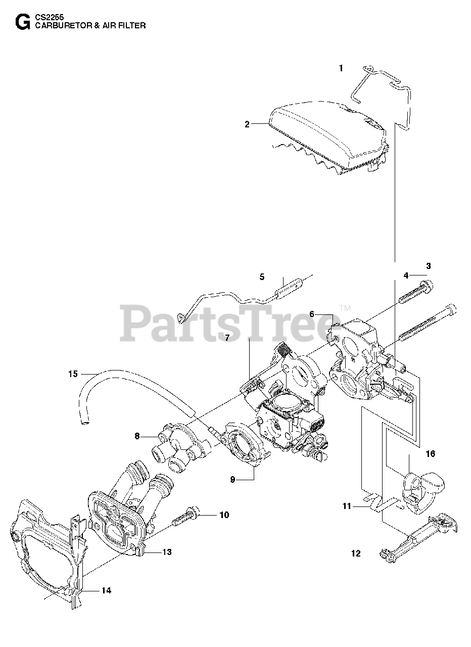 Jonsered CS 2255 Jonsered Chainsaw (201101) CARBURETOR AIR FILTER