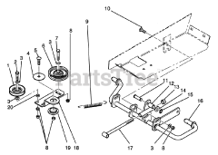 Toro 72041 (244-H) - Toro Yard Tractor (SN: 039000001 - 039999999) (1993) Idler And Pedal Shaft Assembly