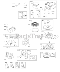 Briggs & Stratton 331977-0102-G5 - Briggs & Stratton Vertical Engine AIR CLEANER, BLOWER HOUSING, EXHAUST SYSTEM, FLYWHEEL