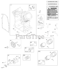 Briggs & Stratton 305447-3075-G1 - Briggs & Stratton Horizontal Engine Camshaft, Crankshaft, Cylinder, Piston/Rings/Connecting Rod