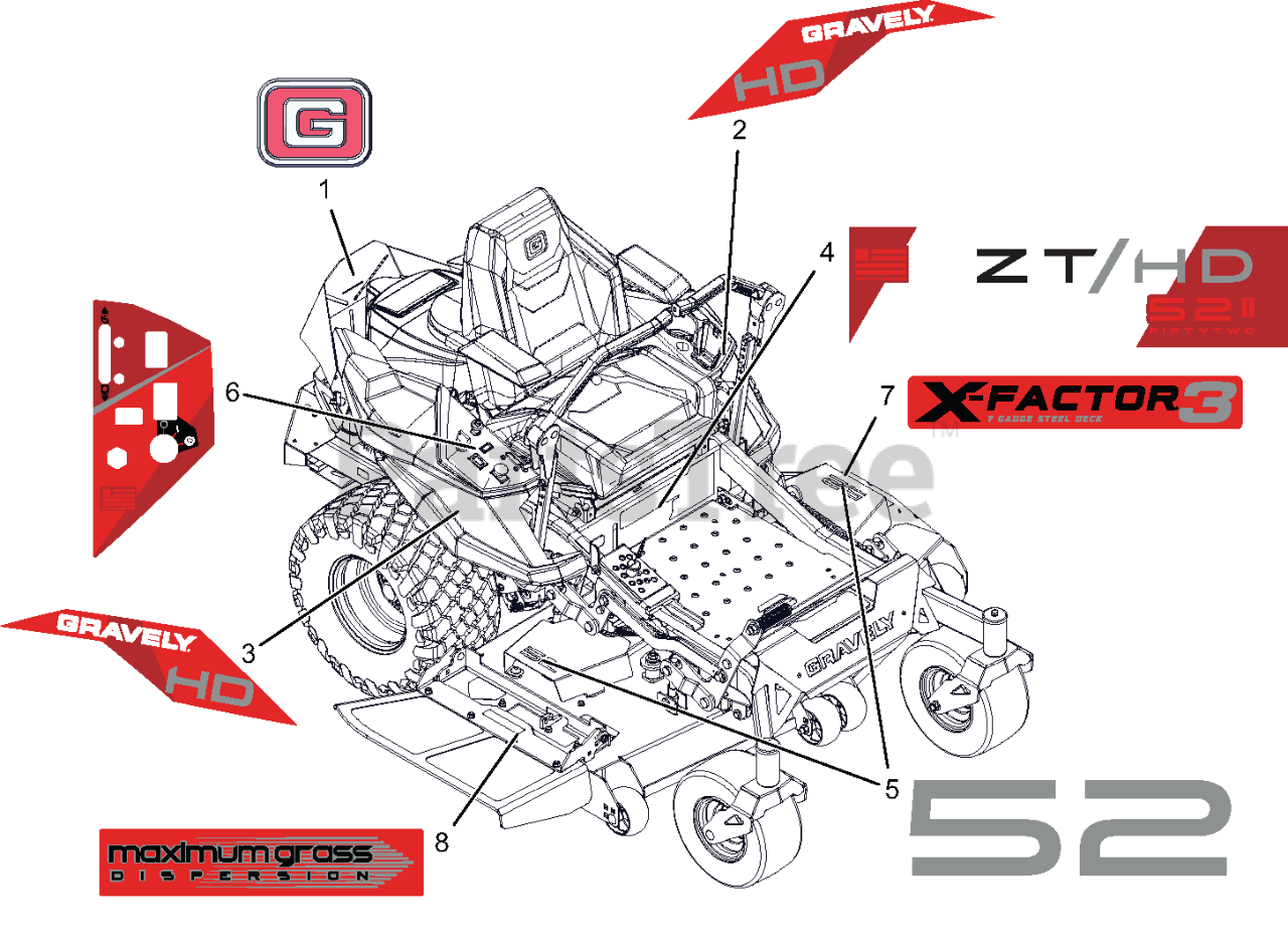 Gravely 991277 (ZT HD 52) - Gravely 52