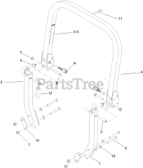 Toro 78928 (6000) - Toro 72" Z Master Zero-Turn Mower, Side-Discharge Deck (SN: 312000001 - 312999999) (2012) ROLL-OVER PROTECTION SYSTEM ASSEMBLY NO. 116-0231