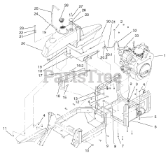 Toro 74187 (Z 350) - Toro 48" Z Master Zero-Turn Mower with Bagger (SN: 200000001 - 200000500) (2000) ENGINE AND FUEL ASSEMBLY