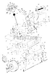 White Outdoor GT-185 (145U836H190) - White Outdoor 46" Garden Tractor (1995) Steering &amp; Wheel Assemblies