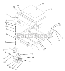 Toro 74801 (18-52 ZX) - Toro 52" TimeCutter Zero-Turn Mower (SN: 230000001 - 230999999) (2003) Front Frame Assembly