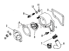 Simplicity 9518 (2097355) - Simplicity Compact Tractor, Diesel Thermostat &amp; Housing Group (3486I16)