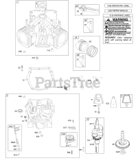 Briggs & Stratton 305777-0129-E1 - Briggs & Stratton Vertical Engine Cylinder, Crankshaft, Piston/Rings/Connecting Rod, Engine Sump, Camshaft, Breather
