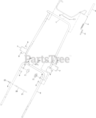 Toro 38756 (721 QZE) - Toro 21" Power Clear Snow Thrower (SN: 409200000 - 411799999) Handle Assembly