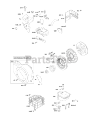 Briggs & Stratton 12R212-0366-E1 - Briggs & Stratton Horizontal Engine Blower Housing/Shrouds, Exhaust System, Flywheel