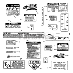 Exmark TTH-18KC - Exmark Turf Tracer Walk-Behind Mower, 18hp Kohler (SN: 115000 - 129999) (1996) Decals