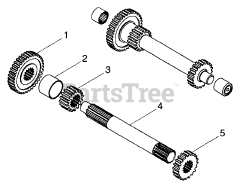 Gravely 987060 - Gravely Lawn Tractor, 16hp, Without Hydraulic Lift (SN: 000101 & Above) NUMBER FIVE SHAFT - 1ST AND 2ND GEAR