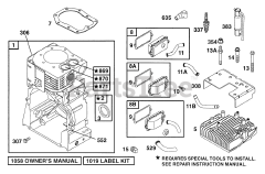 Briggs & Stratton 19B412-0128-01 - Briggs & Stratton Horizontal Engine Cylinder, Head