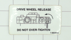 Toro E603845 Drive Release Decal