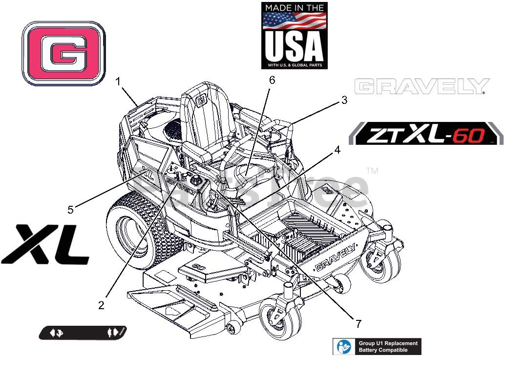 Gravely 915242 (ZT XL 60) - Gravely 60