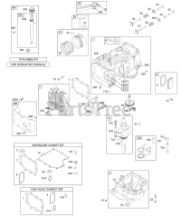 Briggs & Stratton 28T707-1180-E1 - Briggs & Stratton Vertical Engine Cylinder, Piston, Crankshaft, Sump, Gaskets, Head
