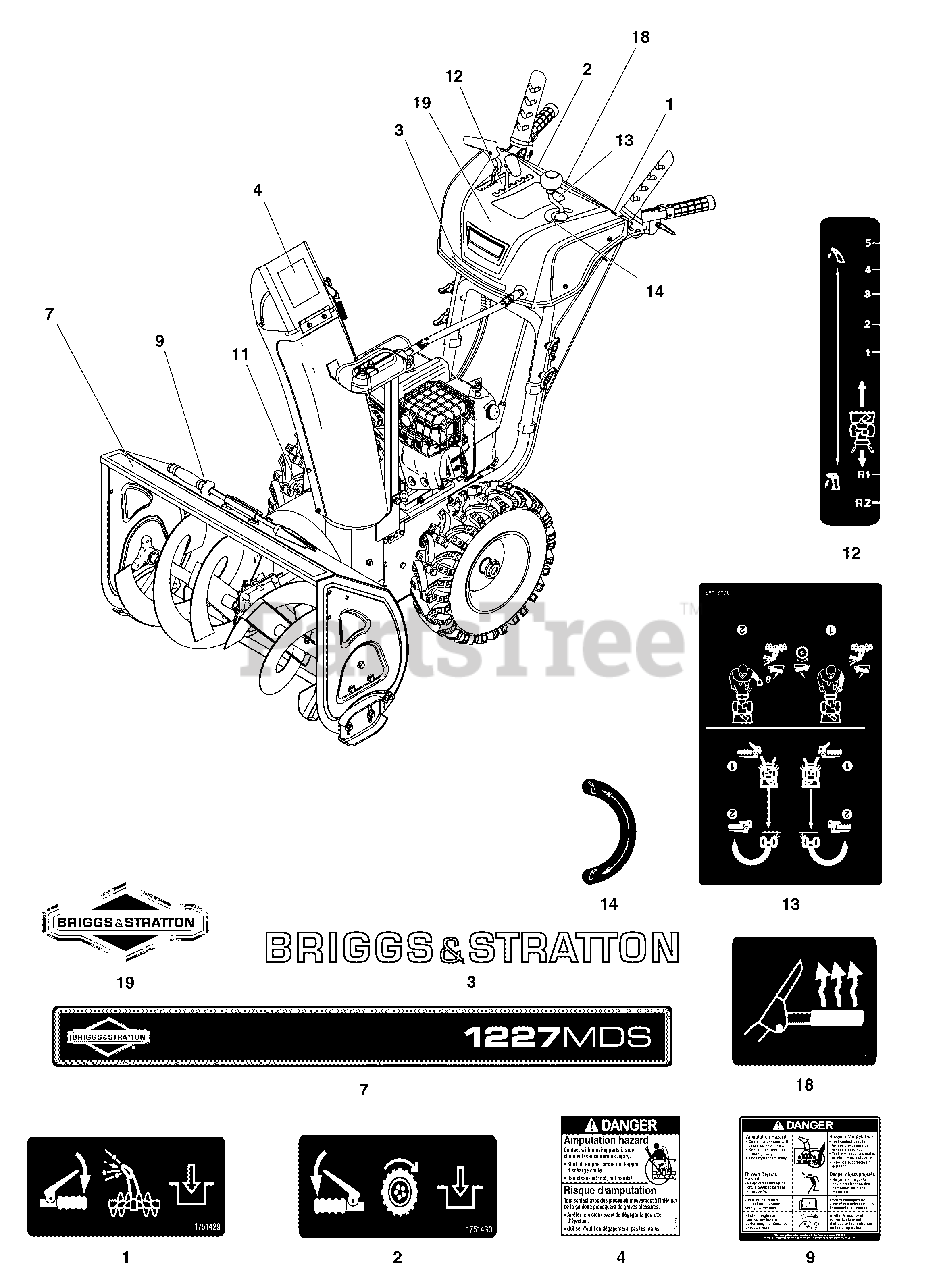 Briggs & Stratton 1227MDS (169681500) Briggs & Stratton 27" Snow