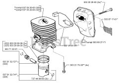 Husqvarna 322 R - Husqvarna String Trimmer (1999-03) Piston &amp; Cylinder Assembly