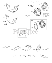 Briggs & Stratton 541477-1118-B1 - Briggs & Stratton Horizontal Engine Flywheel, Air Guides, Stub Shaft