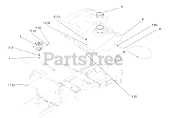 Toro 72062 (264-6) - Toro Yard Tractor (SN: 059000001 - 059000227) (1995) Fuel Tank And Hydro Reservoir