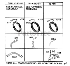 Briggs & Stratton 402445-1208-01 - Briggs & Stratton Horizontal Engine Alternator Chart