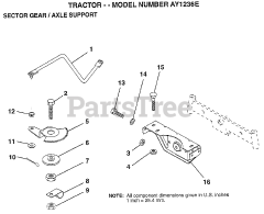 Electrolux/AYP AY 1236 E - Electrolux/AYP Lawn Tractor SECTOR GEAR/AXLE SUPPORT