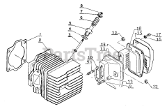 Echo CS-701 SVL - Echo Chainsaw Cylinder, Muffler