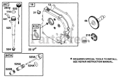 Briggs & Stratton 171432-1111-01 - Briggs & Stratton Horizontal Engine Crankcase Cvr, Cam, Oil Fill
