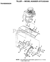 Electrolux/AYP 3352 A89 - Electrolux/AYP Tiller (1998) TRANSMISSION