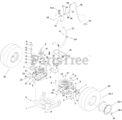 Toro 72523 - Toro 60" GrandStand Multi-Force Stand-On Mower (SN: 411600000 - 999999999) Ground Drive Assembly