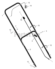 Scotts 20415x8C - Scotts 20" Walk-Behind Mower (2000) Handle Assembly