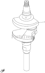Gravely 08201321 - Gravely MX800v Yamaha Replacement Engine Crankshaft