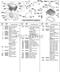 Briggs & Stratton 326437-0719-01 - Briggs & Stratton Horizontal Engine Cylinder, Head, Spark Plug