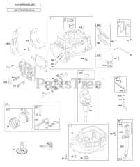 Briggs & Stratton 126T02-1044-E1 - Briggs & Stratton Vertical Engine Camshaft, Crankshaft, Cylinder, Engine Sump, Lubrication, Piston Group, Valves